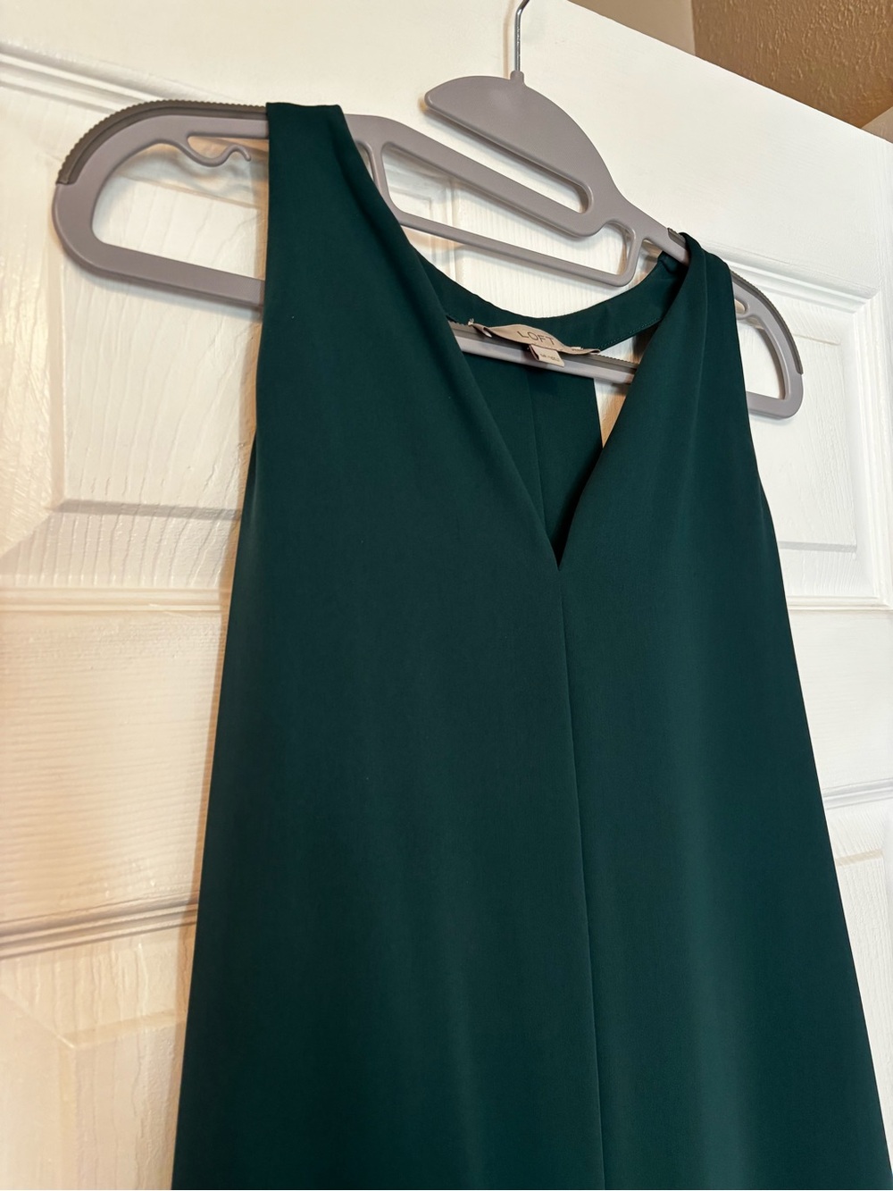 LOFT Sleeveless Trapeze Mini Dress in Emerald